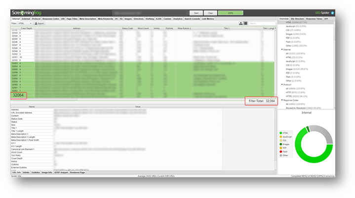 google index problem screaming frog