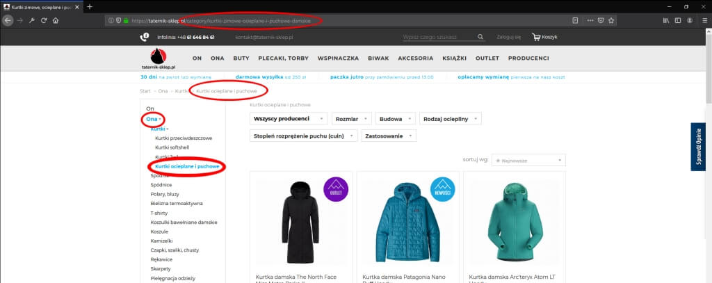 Pozycjonowanie WWW: google problem z  kanibalizacją w menu