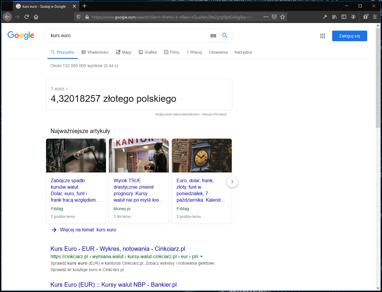 Pozycjonowanie WWW: Algorytm Koliber - serp