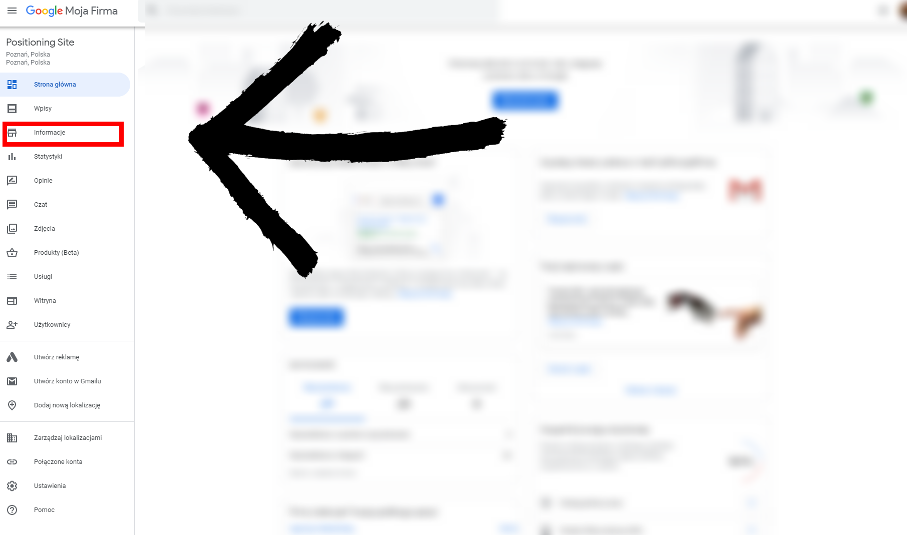 krotki url do wizytówki Google Moja Firma