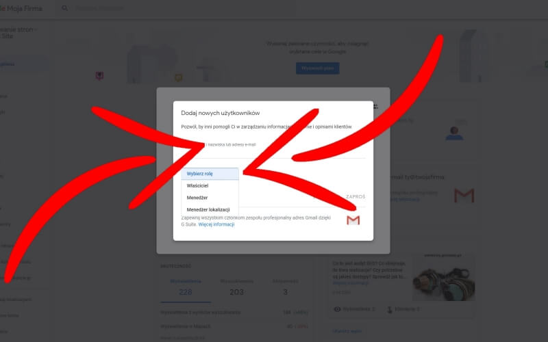 Google Moja Firma - nadanie uprawnień - etap 6