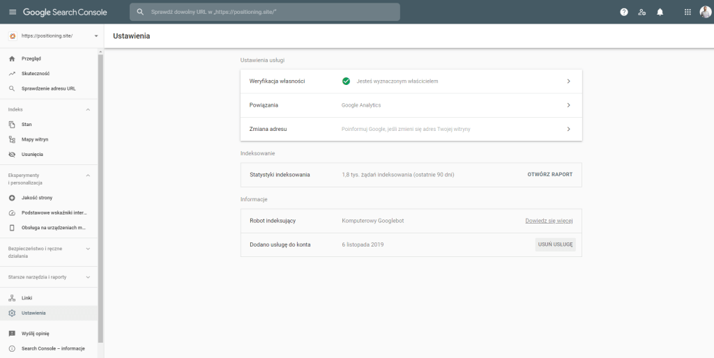 nadawanie uprawnien google search console