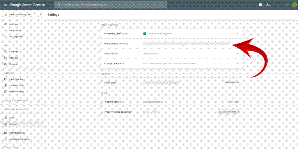 nadawanie uprawnien google search console