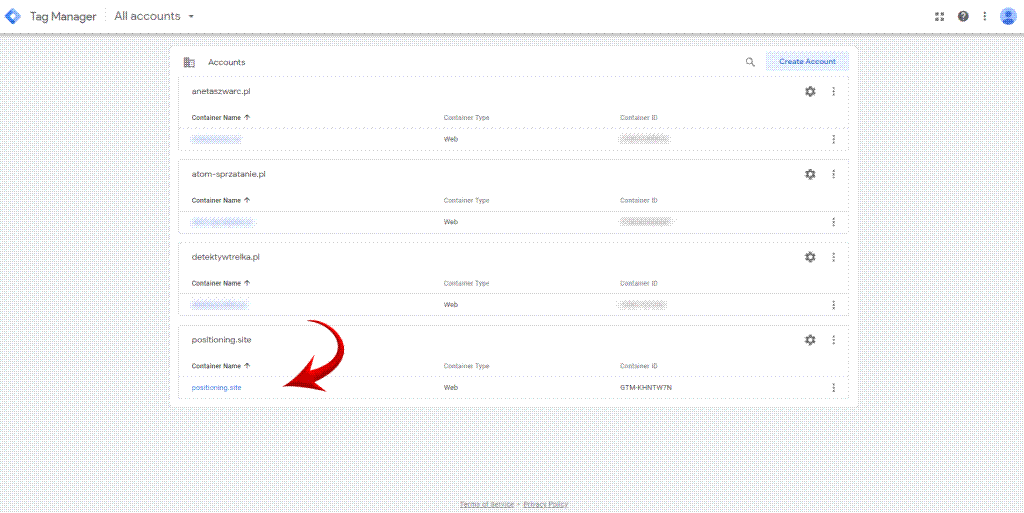 Nadawanie uprawnień Google Tag Manager