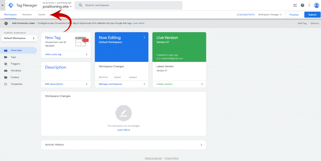 Nadawanie uprawnień Google Tag Manager