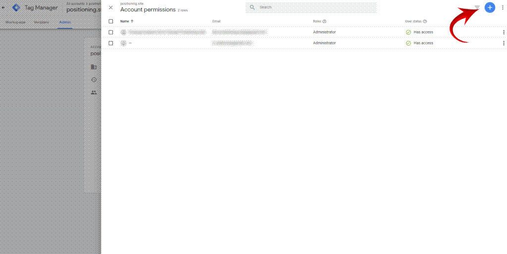 Nadawanie uprawnień Google Tag Manager