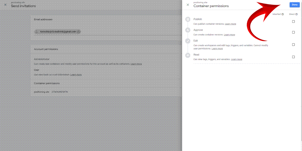 Nadawanie uprawnień Google Tag Manager