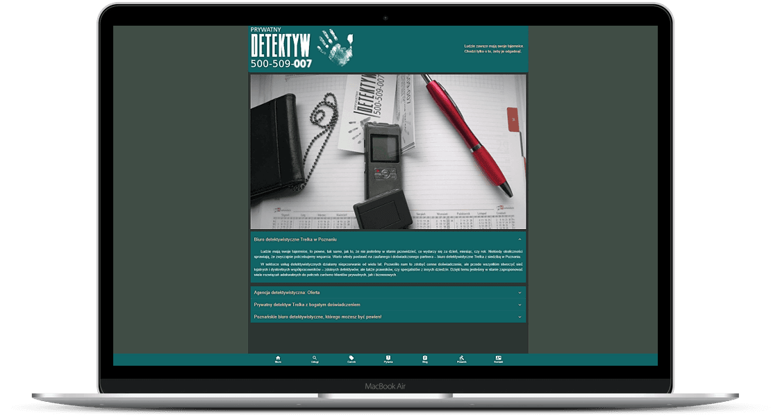 pozycjonowanie www  w Poznaniu case study 006 detektyw z Poznania - po zmianach